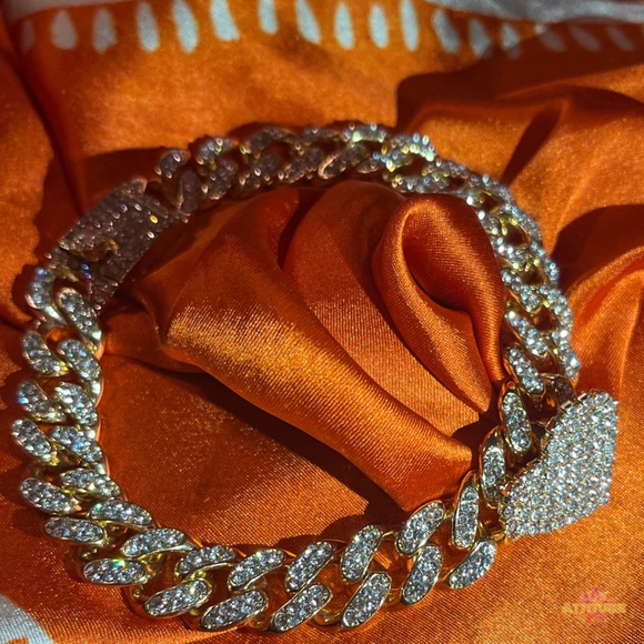 Cuban link heart anklet - Picture 2 of 4